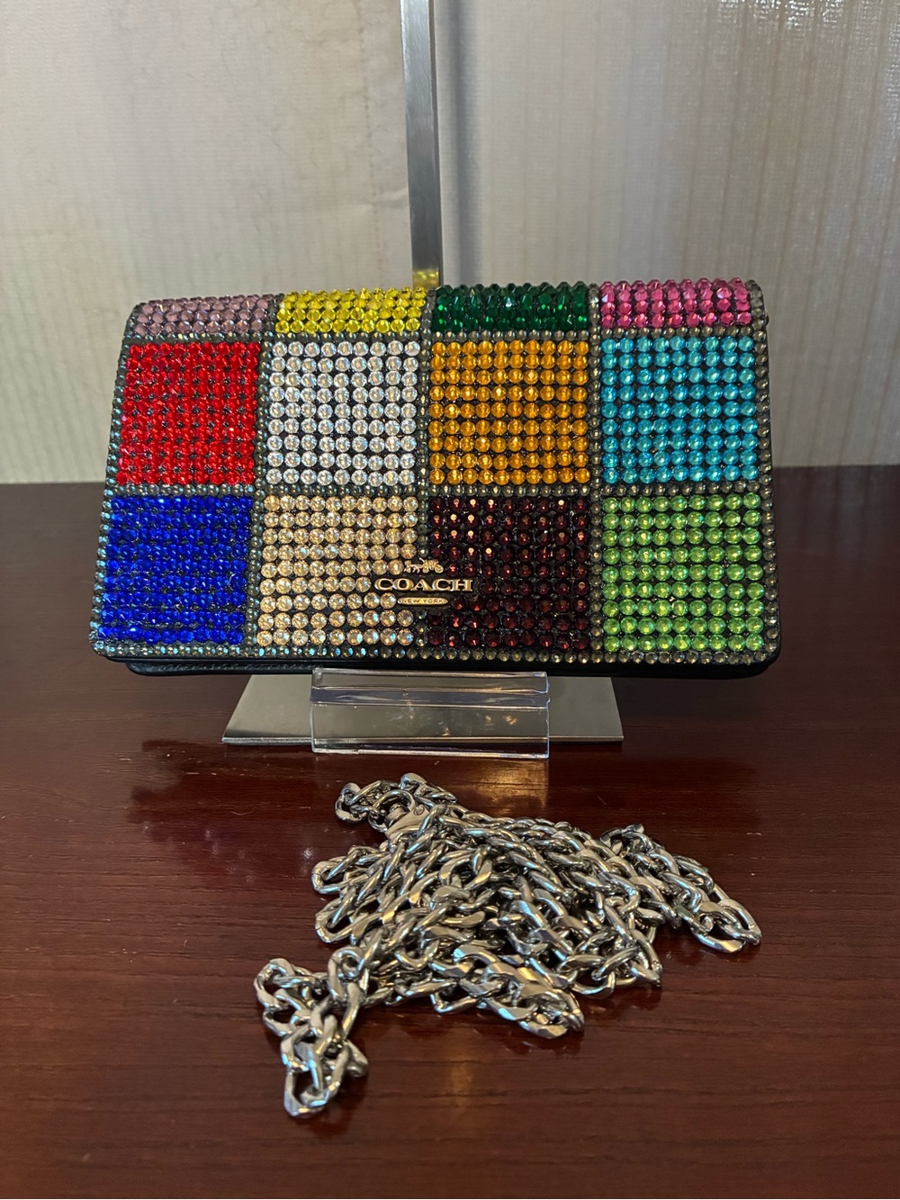 Coach Multicolor Crystal Square Panel Crossbody